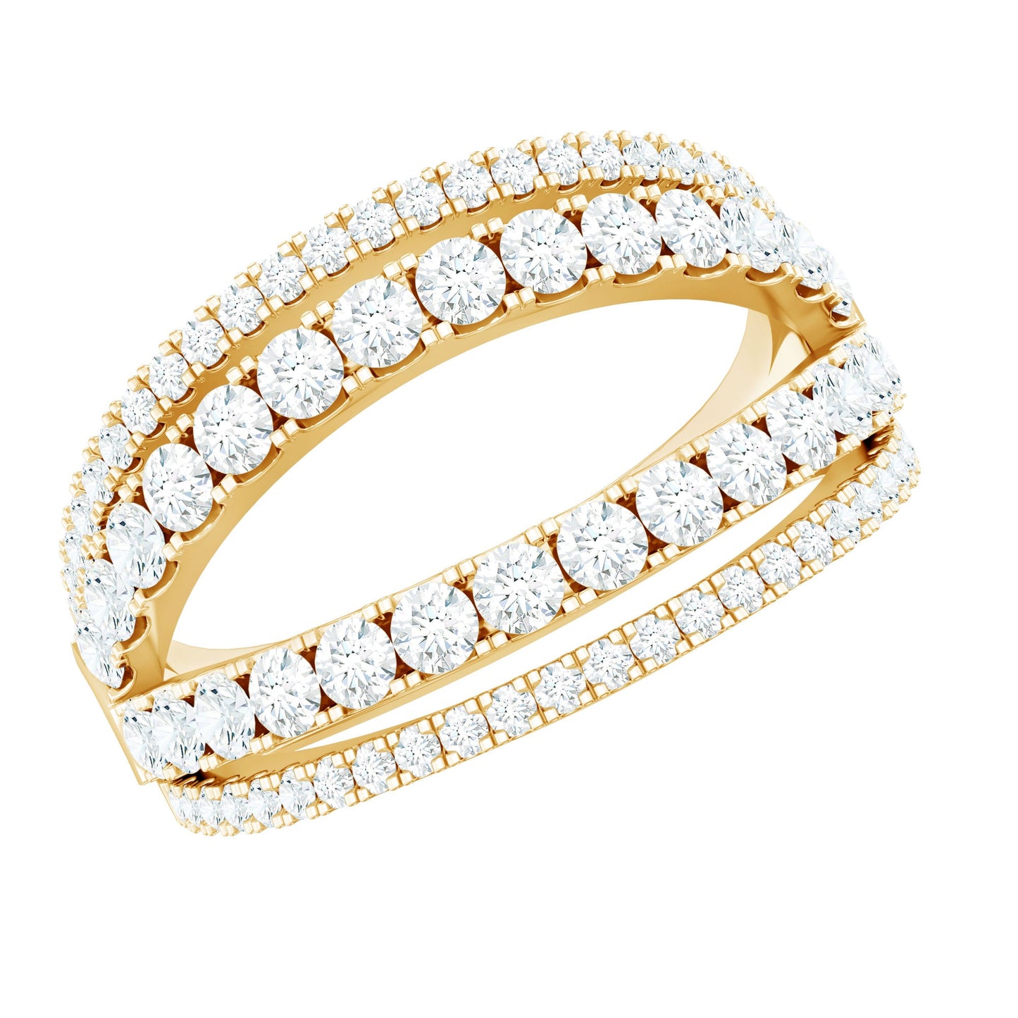 Certified Cubic Zirconia Designer Band Ring for Women