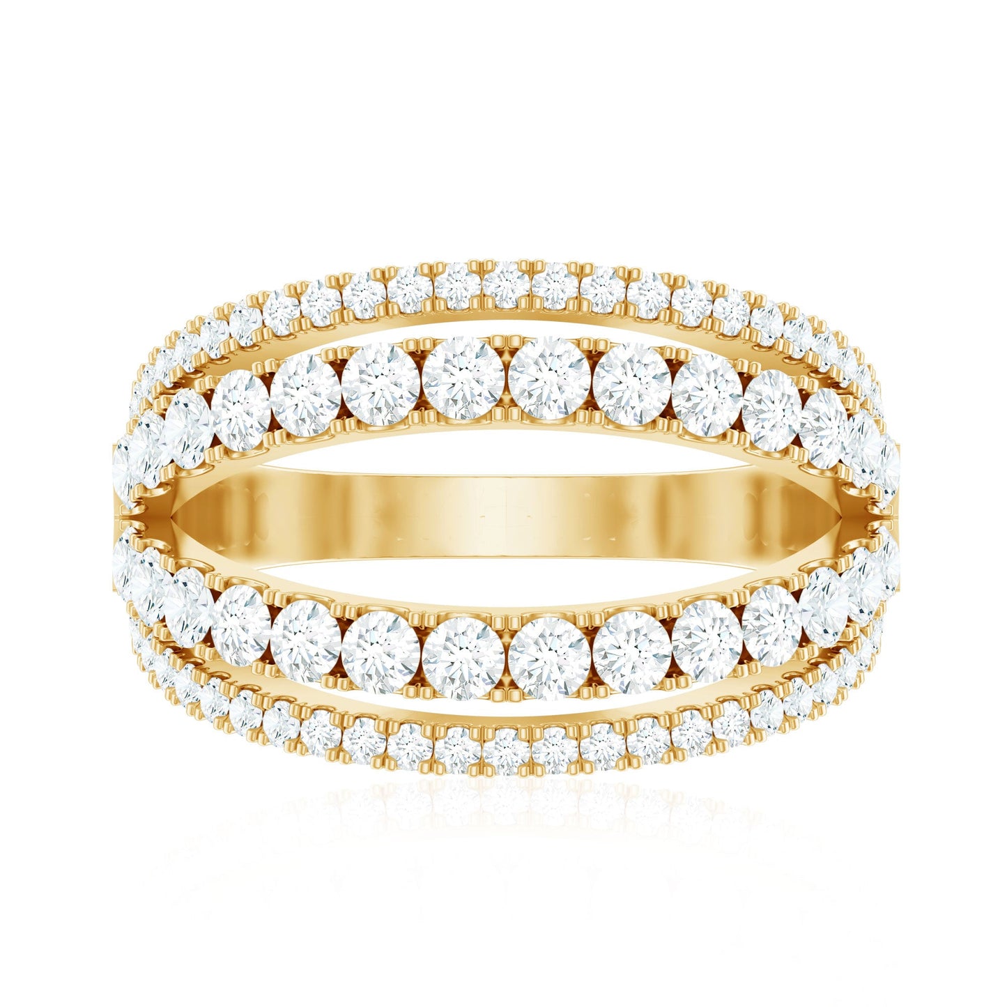 Certified Cubic Zirconia Designer Band Ring for Women
