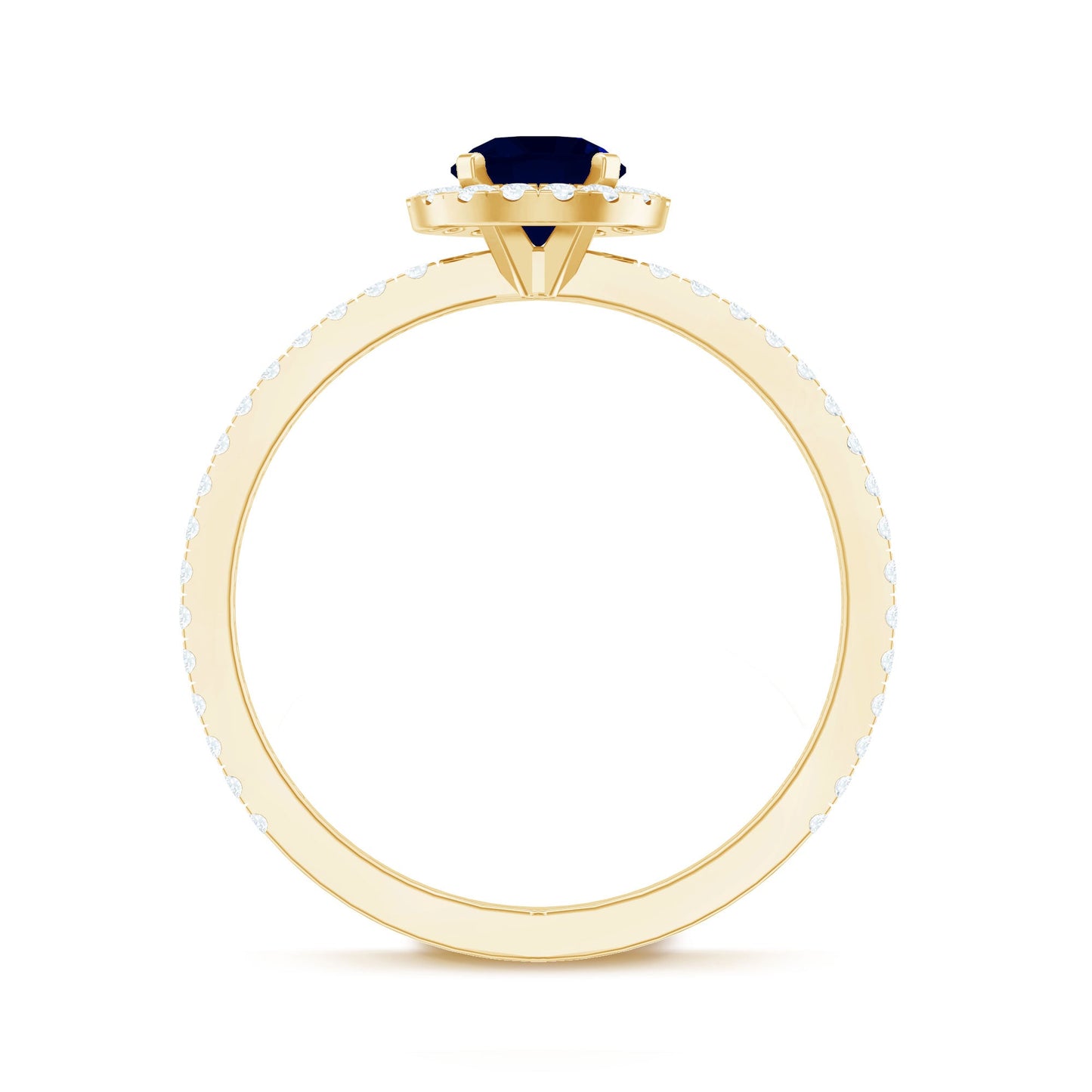 Minimal Blue Sapphire and Diamond Engagement Ring