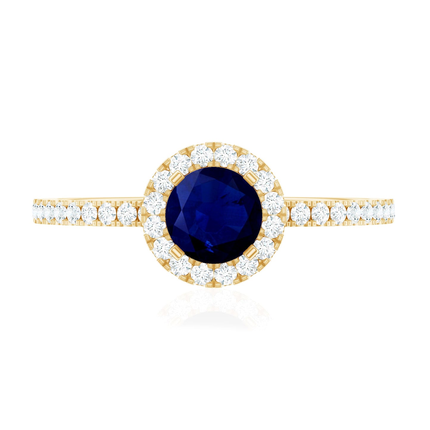 Minimal Blue Sapphire and Diamond Engagement Ring