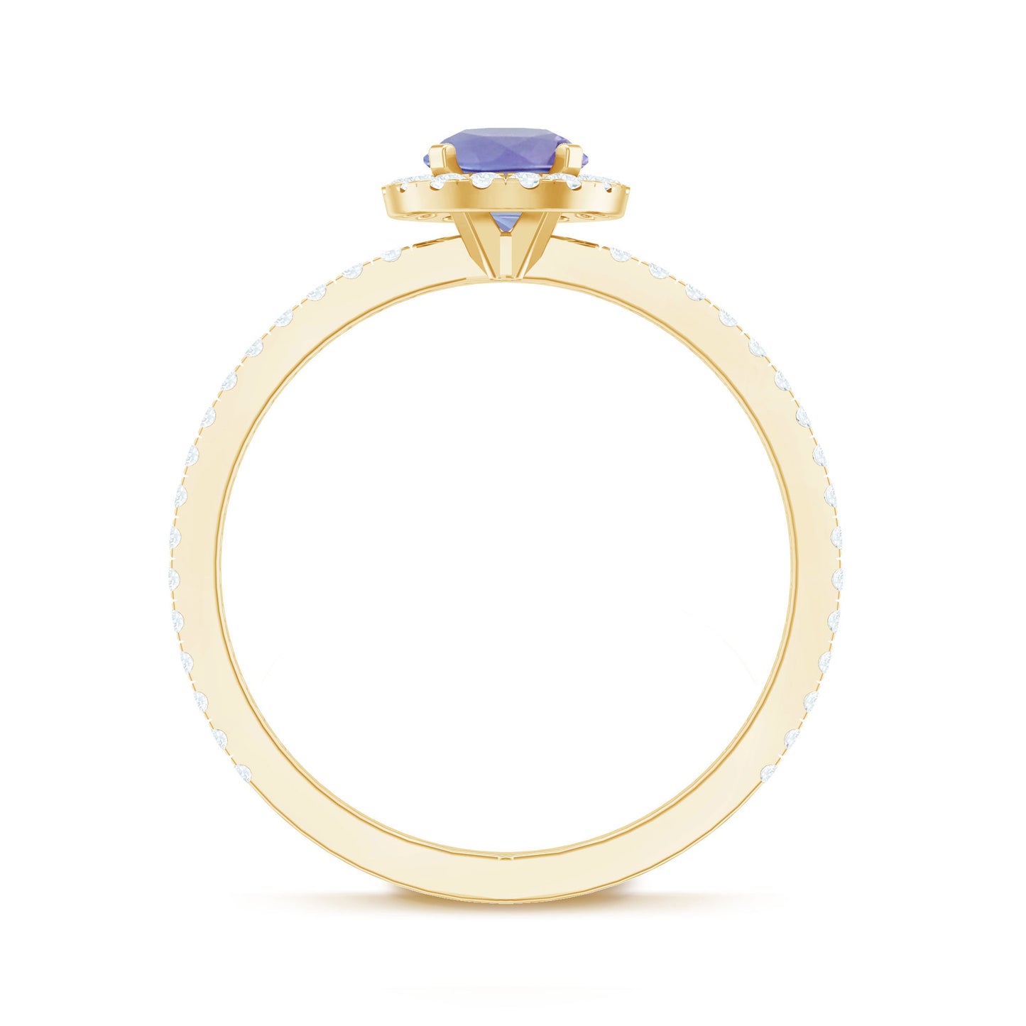 Womens Tanzanite Halo Ring with Diamond