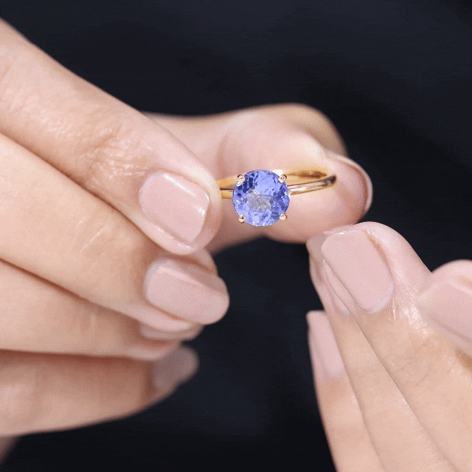 3 Carat Lab Grown Tanzanite Solitaire Engagement Ring