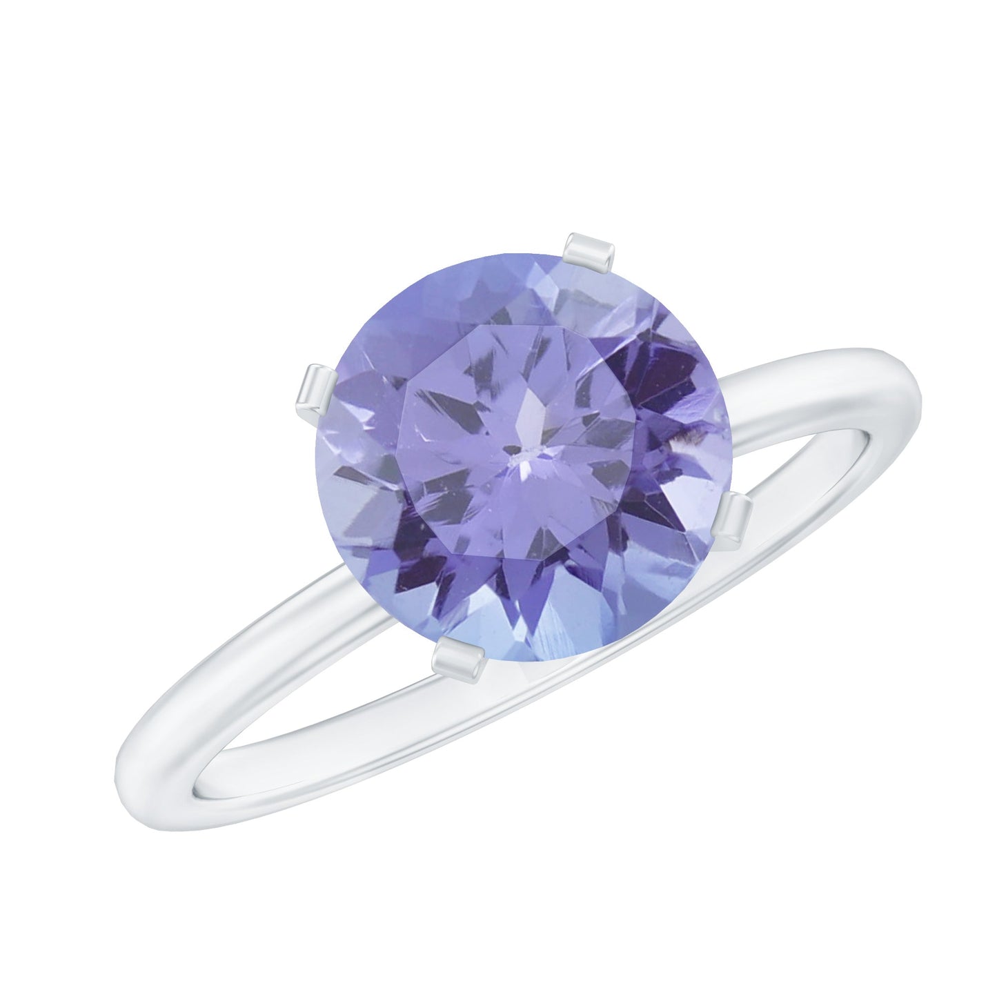 3 Carat Lab Grown Tanzanite Solitaire Engagement Ring