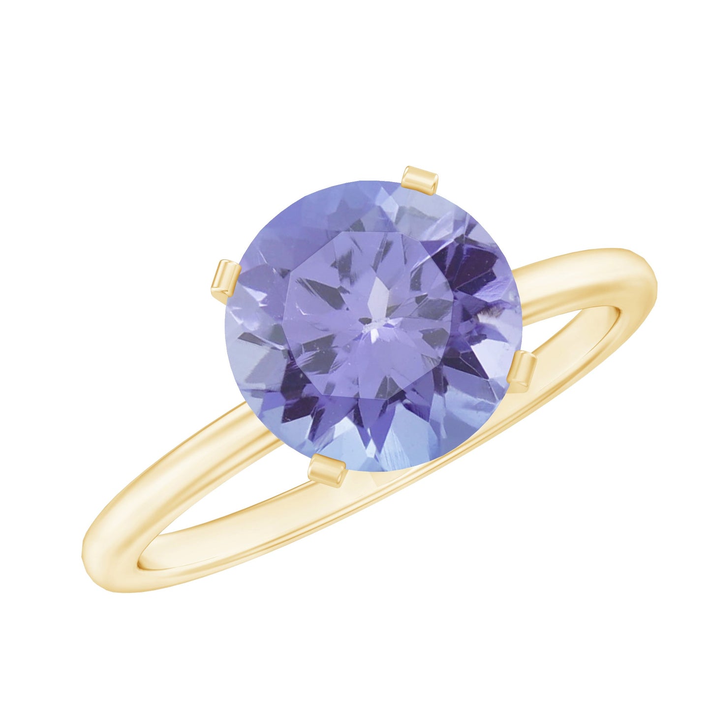 3 Carat Lab Grown Tanzanite Solitaire Engagement Ring