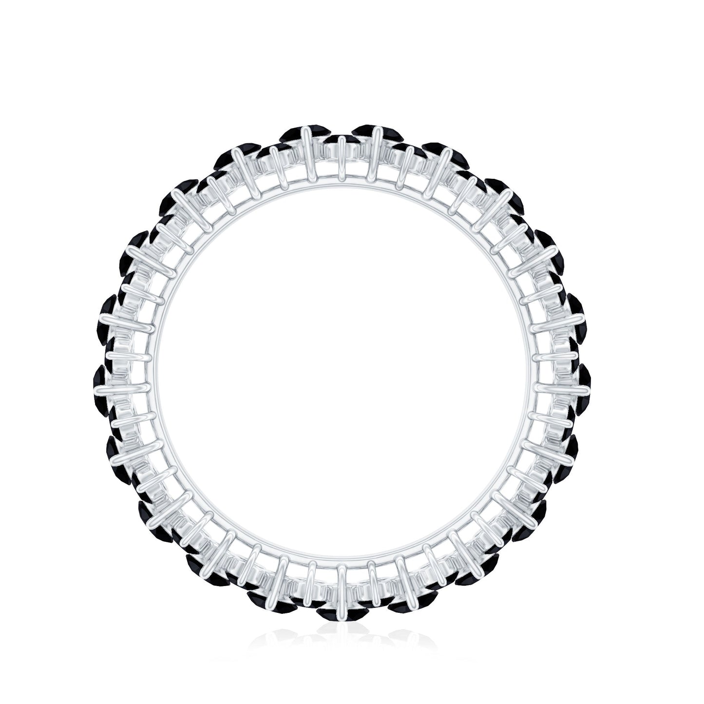 Certified Black Spinel Eternity Band Ring for Women