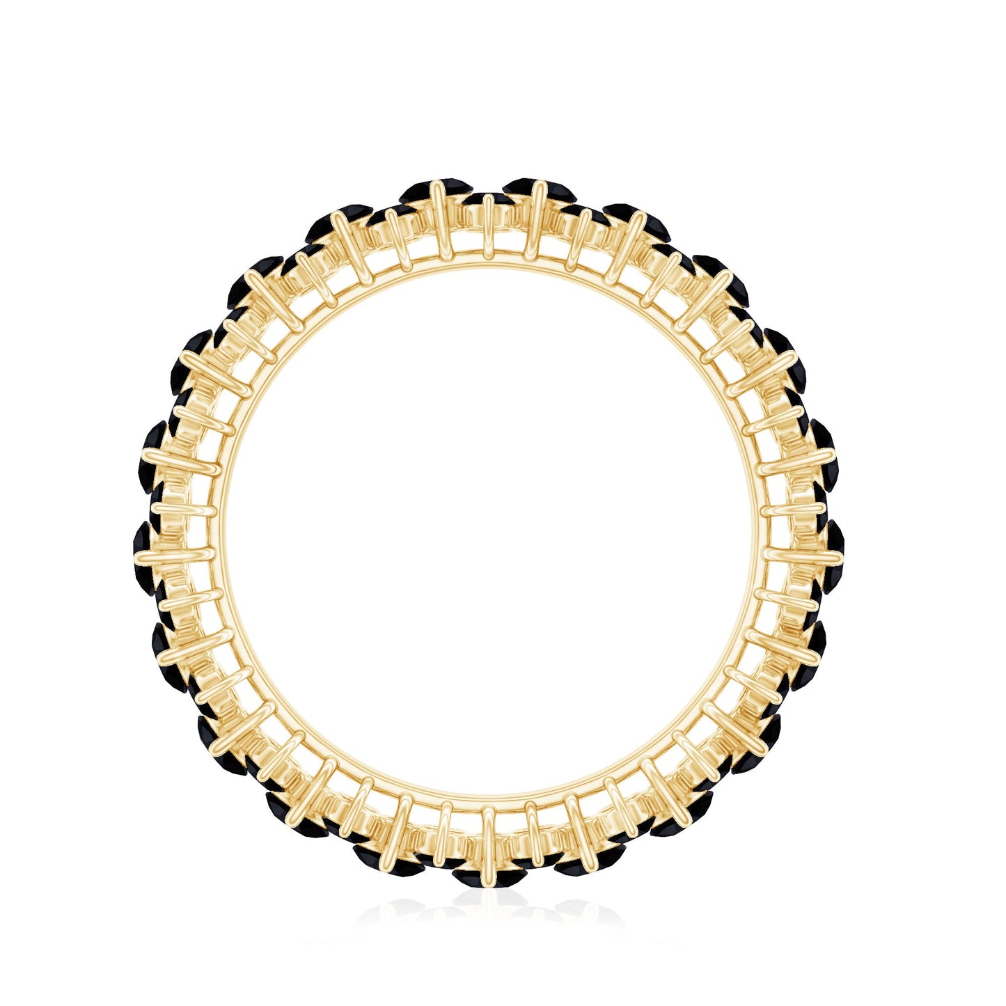 Certified Black Spinel Eternity Band Ring for Women