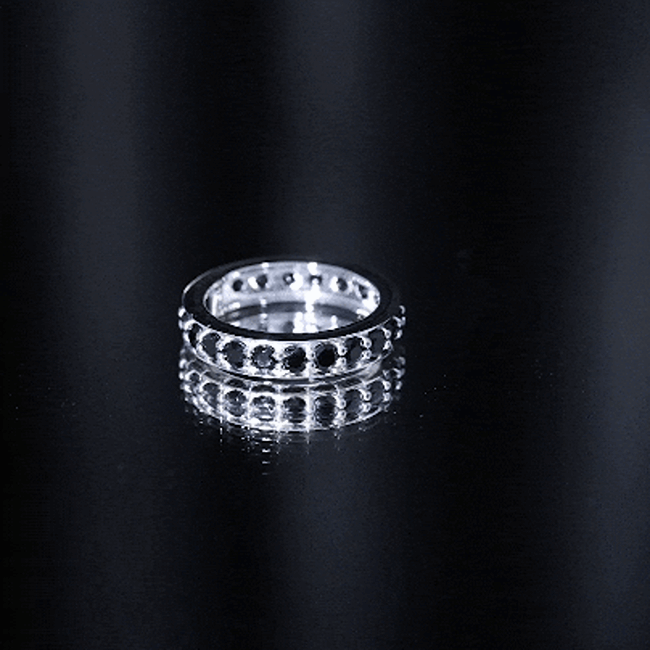 2.25 CT Black Spinel Eternity Band Ring