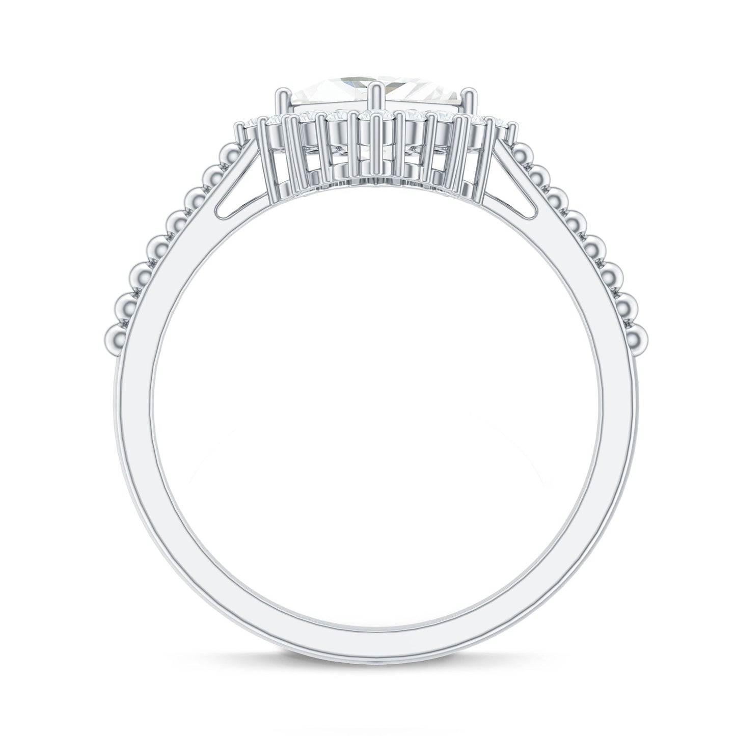 5 mm Princess Cut Moissanite Vintage Inspired Ring