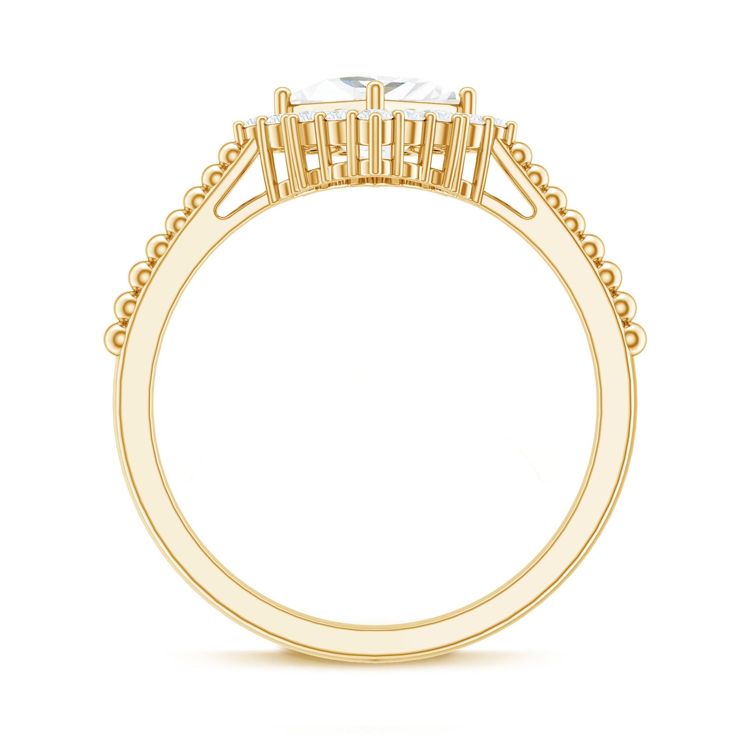 5 mm Princess Cut Moissanite Vintage Inspired Ring