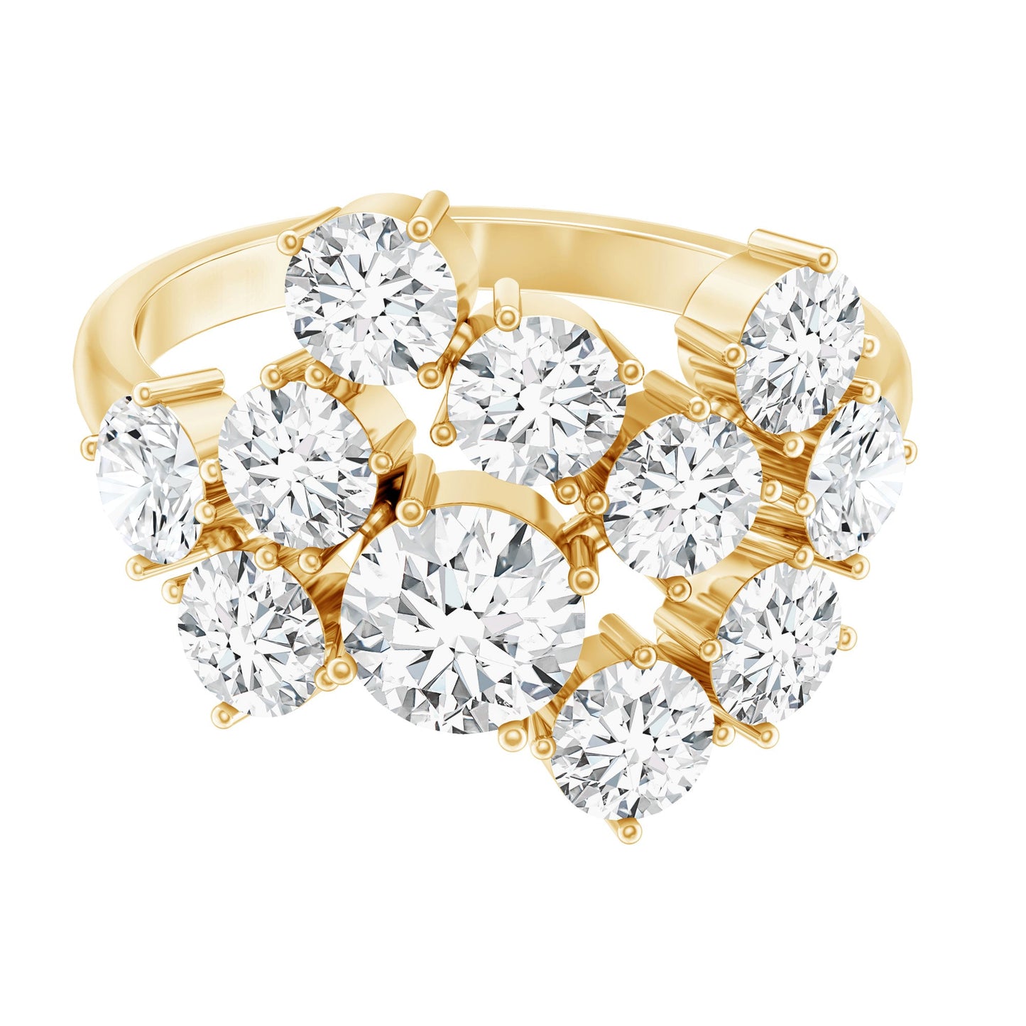 Round Cut Moissanite Statement Ring for Women