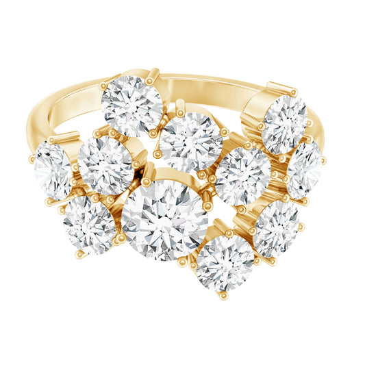 Round Cut Moissanite Statement Ring for Women
