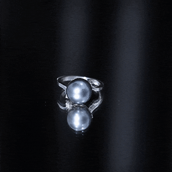 7.5 Carat Solitaire Tahitian Pearl Bypass Engagement Ring with Diamond