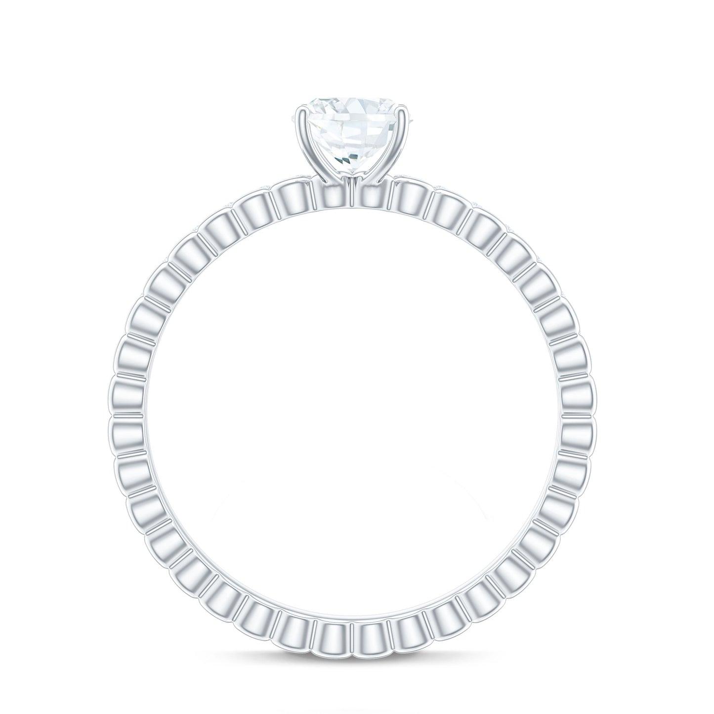5x7mm Solitaire Moissanite Oblong Engagement Ring