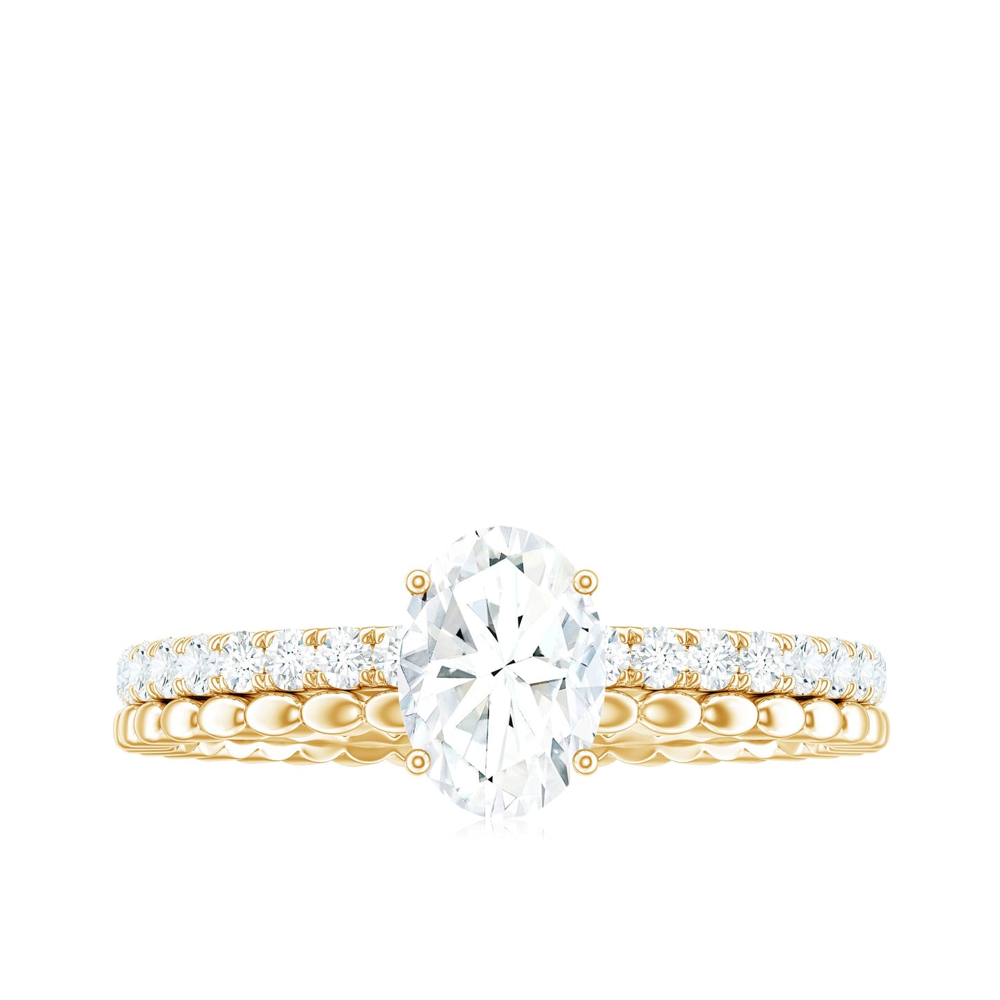 5x7mm Solitaire Moissanite Oblong Engagement Ring