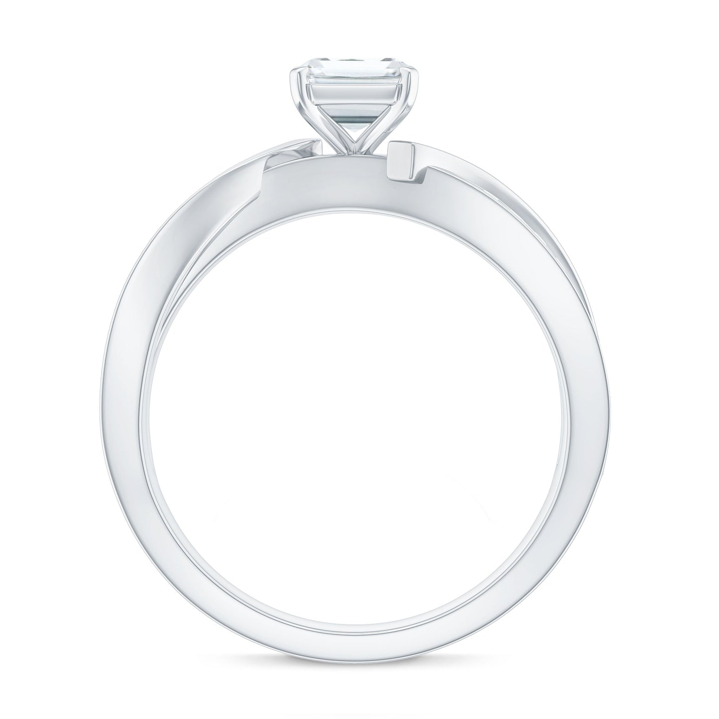 6X8mm Emerald Cut Moissanite Infinity Engagement Ring