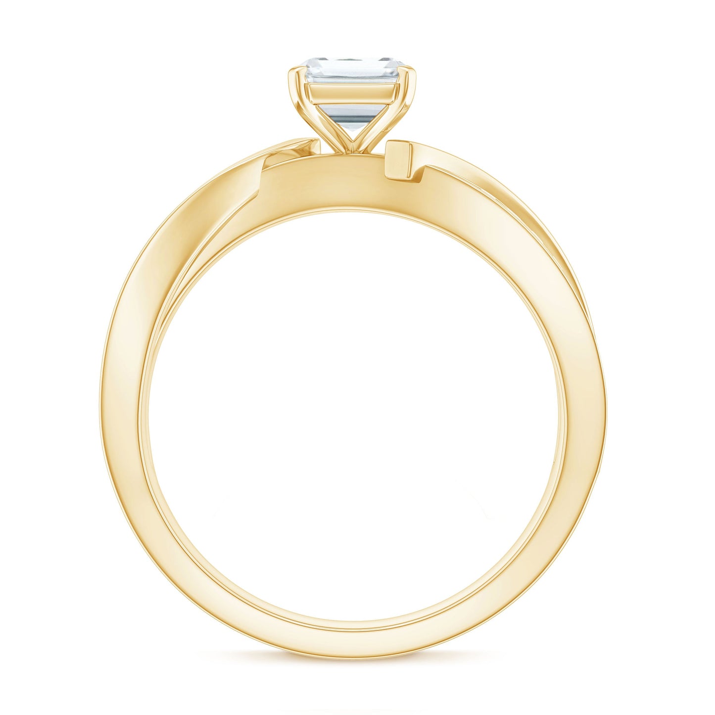 6X8mm Emerald Cut Moissanite Infinity Engagement Ring