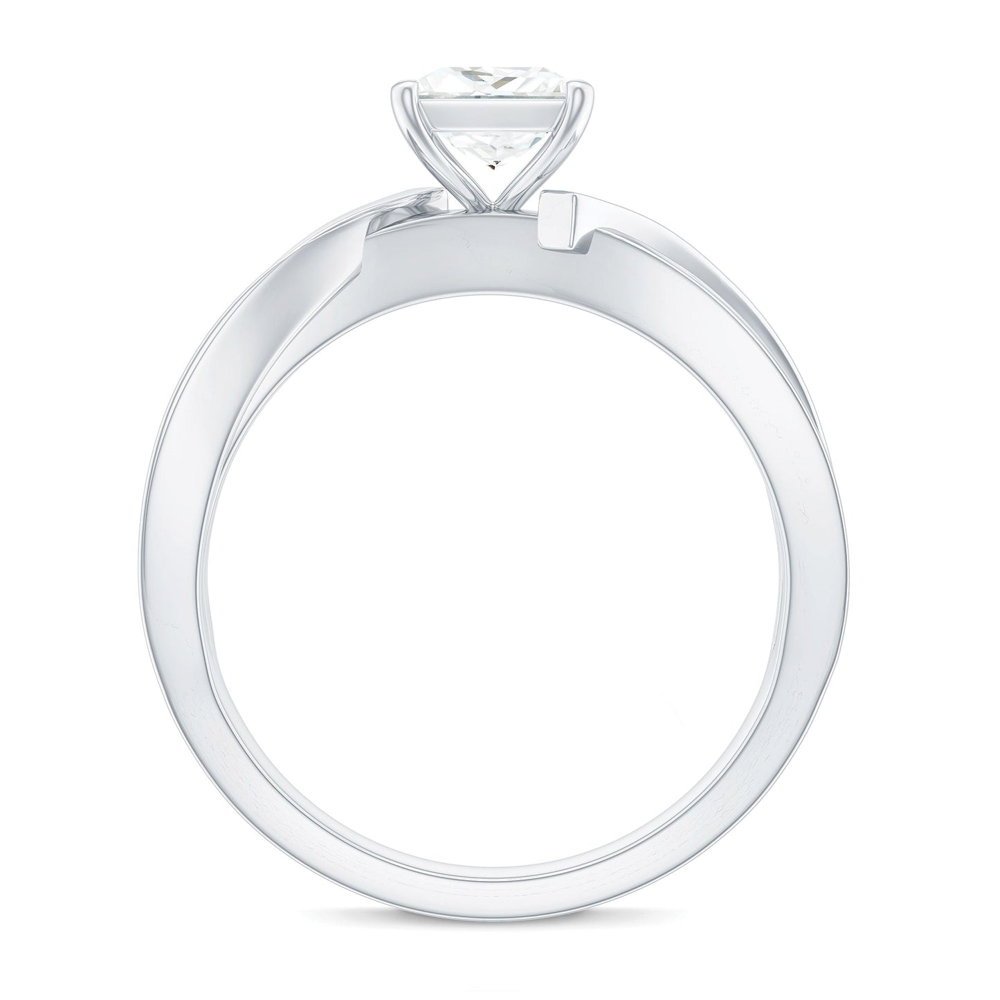 5mm Princess Cut Moissanite Solitaire Infinity Engagement Ring
