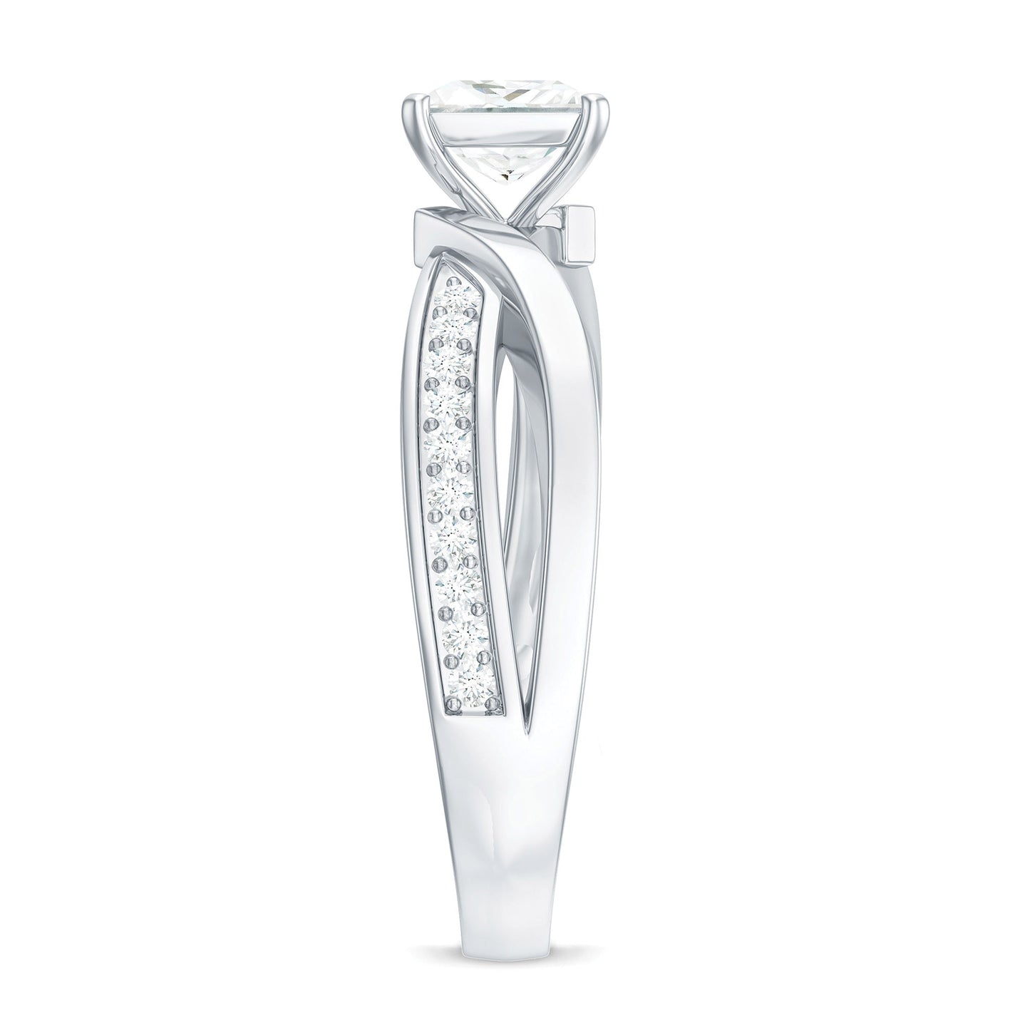 5mm Princess Cut Moissanite Solitaire Infinity Engagement Ring
