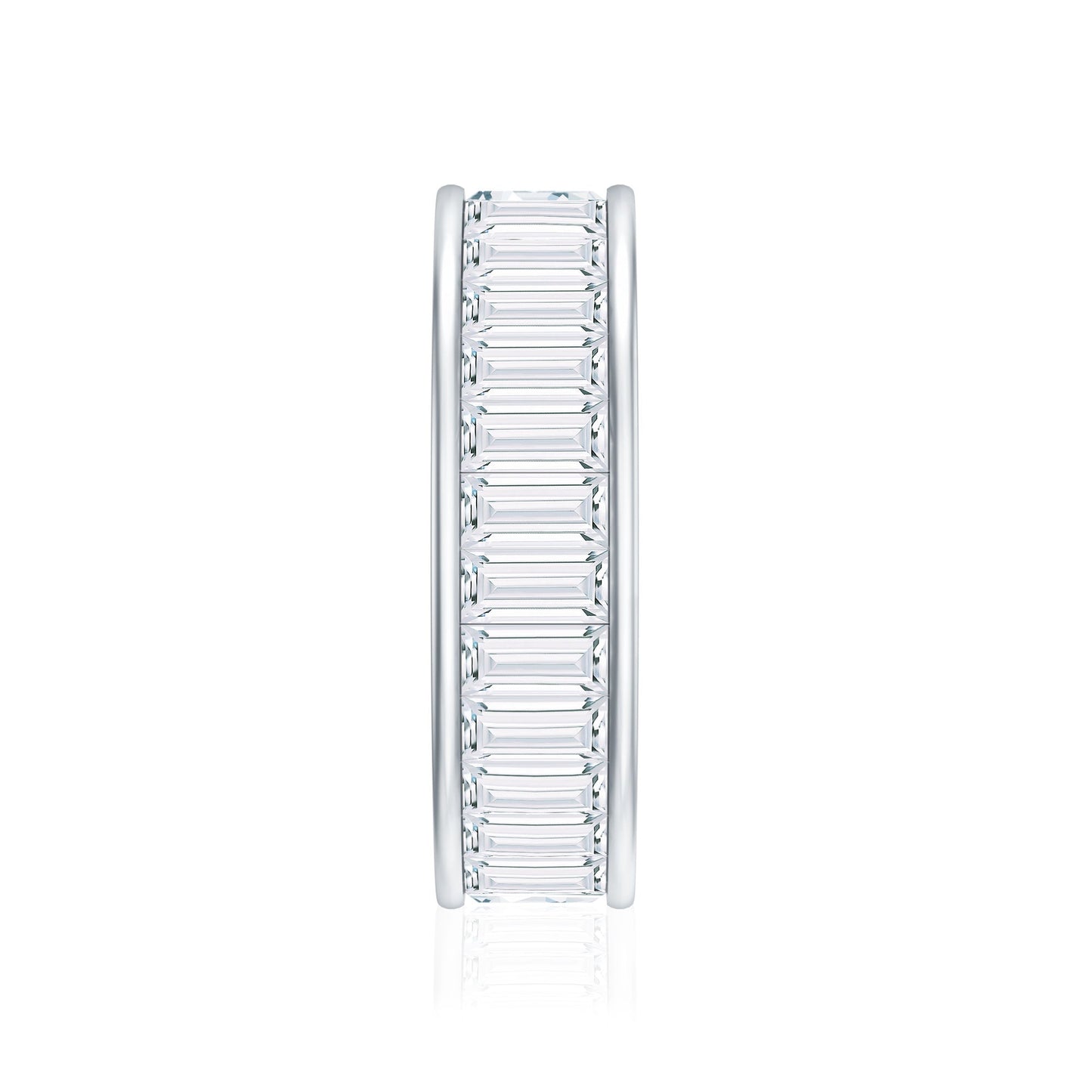 3.66 Carat Baguette Cut Moissanite Wedding Band Channel Setting