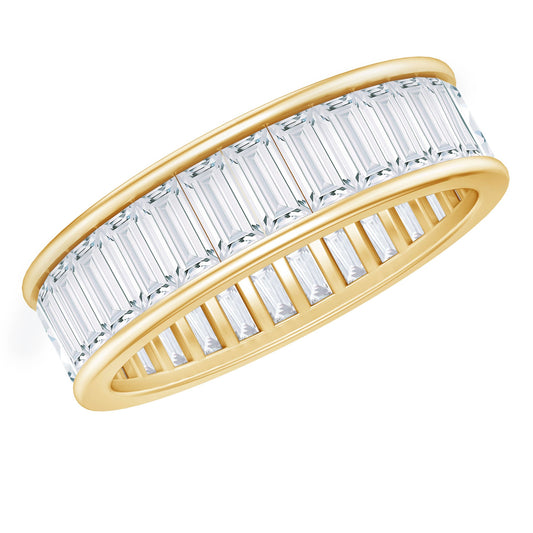 3.66 Carat Baguette Cut Moissanite Wedding Band Channel Setting