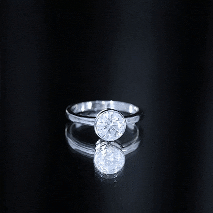 1.50 CT Moissanite Bezel Set Engagement Ring For Women