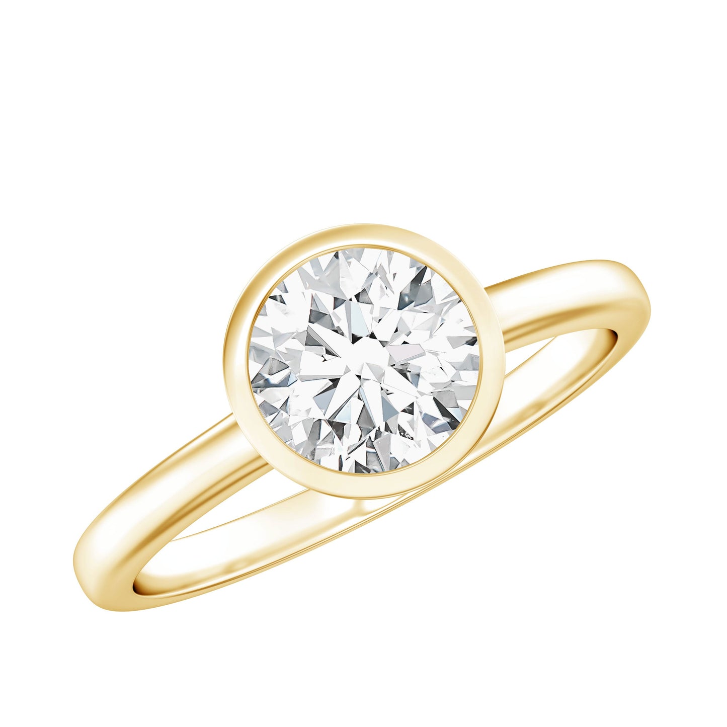 1.50 CT Moissanite Bezel Set Engagement Ring For Women