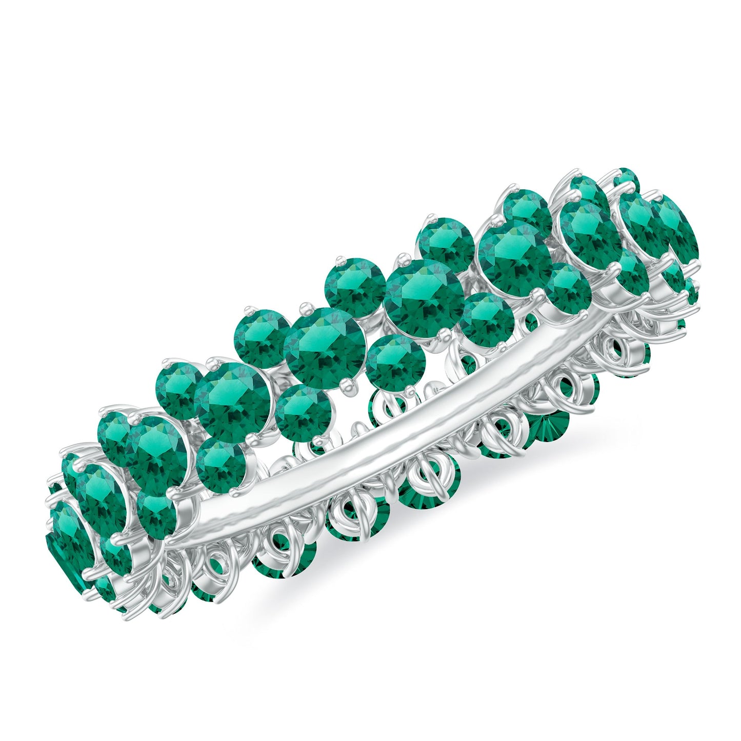 Certified Lab Grown Emerald Eternity Anniversary Band