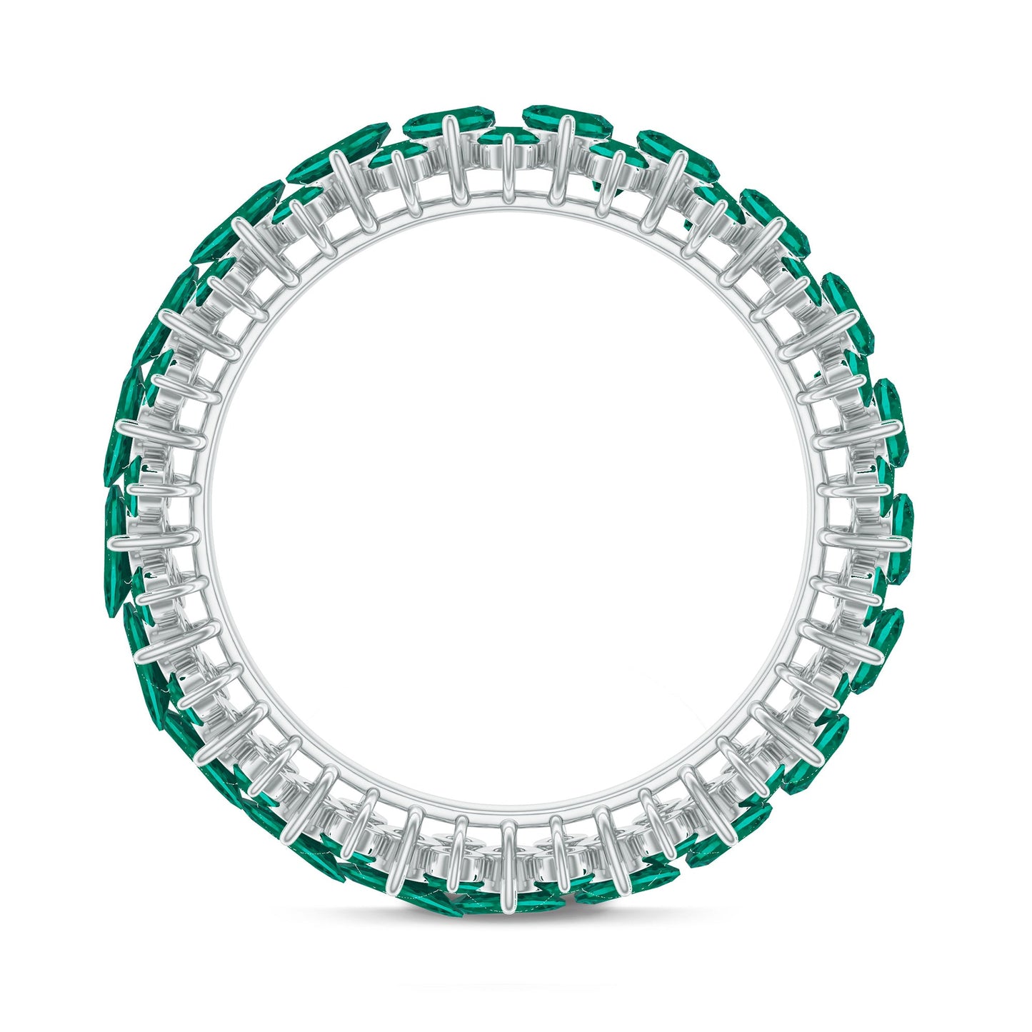 Certified Lab Grown Emerald Eternity Anniversary Band