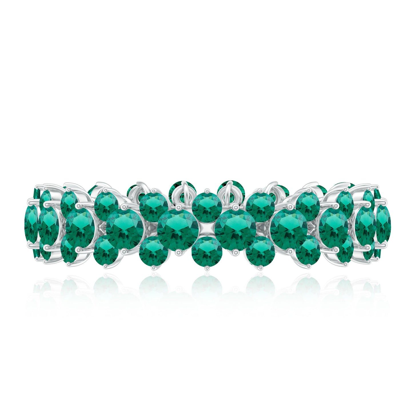 Certified Lab Grown Emerald Eternity Anniversary Band