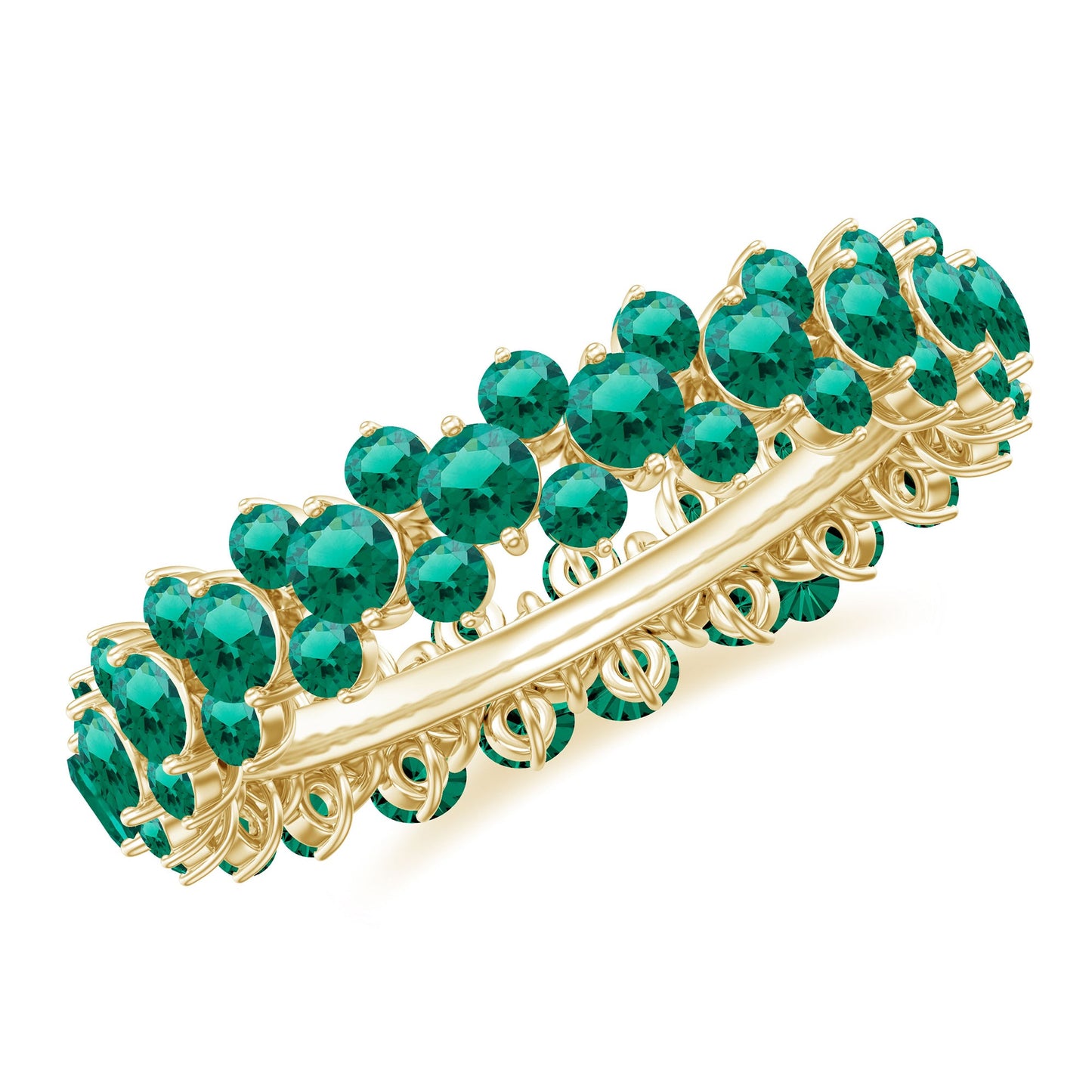 Certified Lab Grown Emerald Eternity Anniversary Band