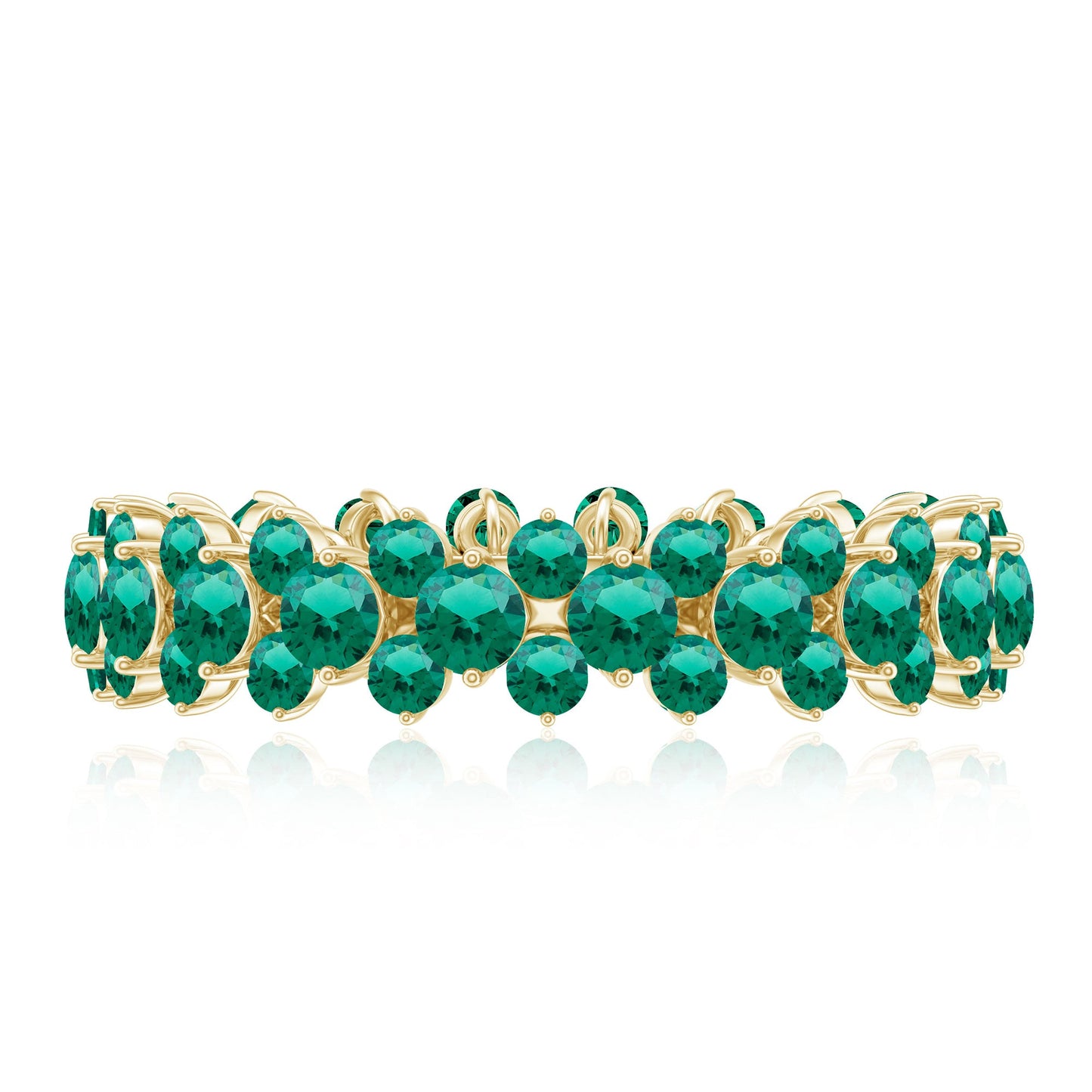 Certified Lab Grown Emerald Eternity Anniversary Band
