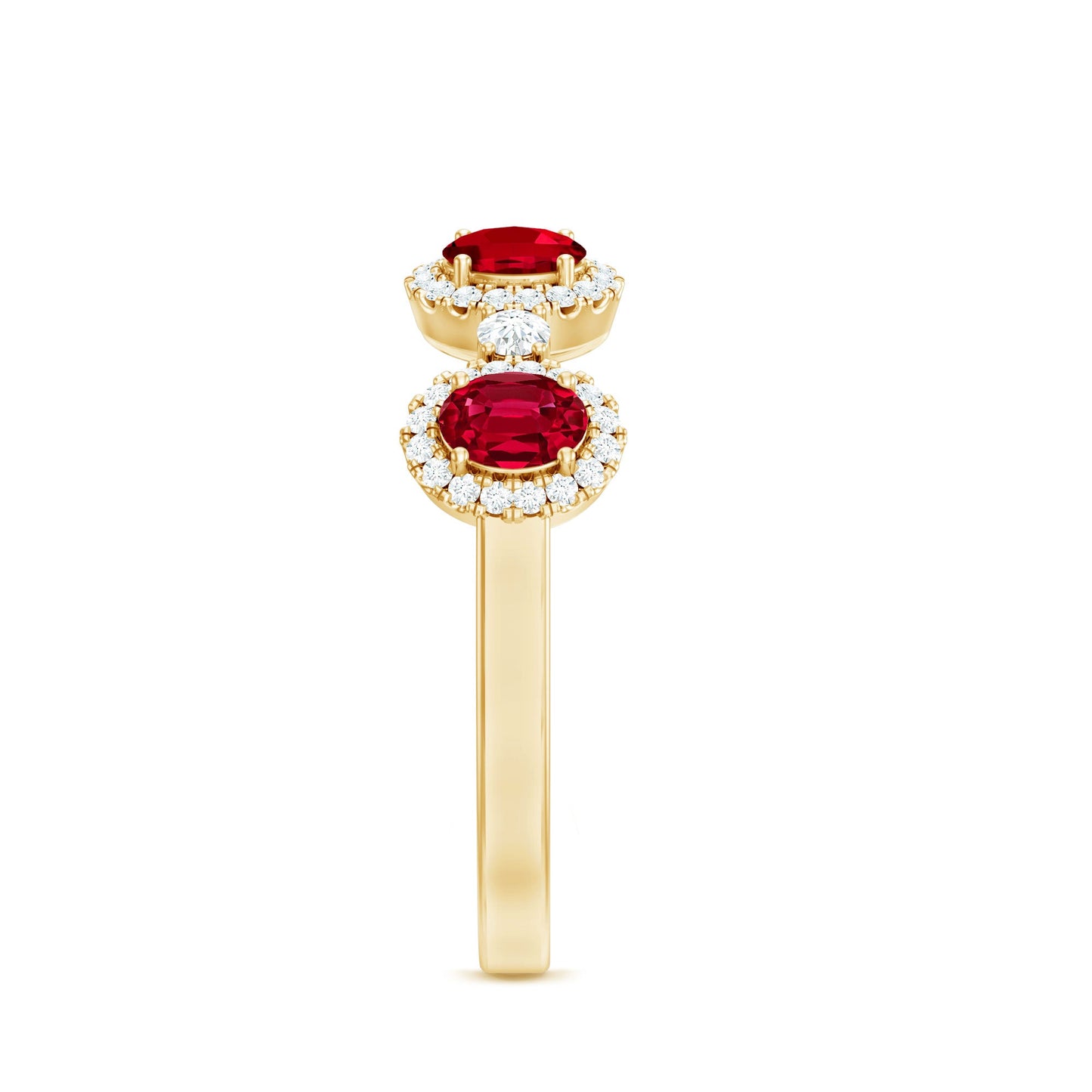 1.5 CT Lab Created Ruby and Diamond Wedding Band