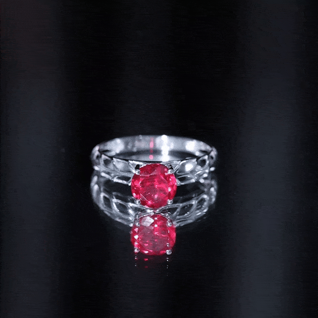 7 MM Lab Created Ruby Solitaire Gold Filigree Ring