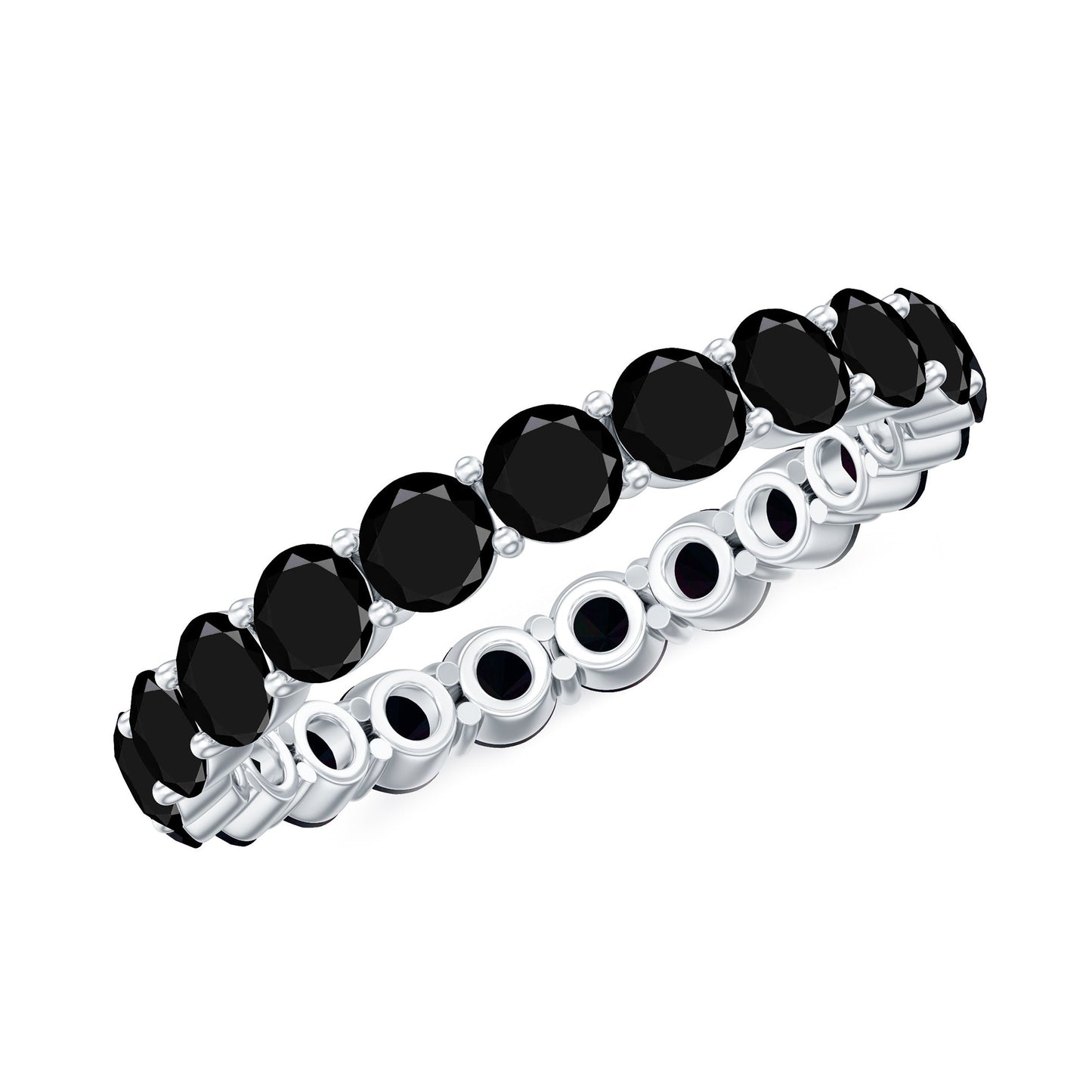 Certified Lab Grown Black Diamond Eternity Ring for Women