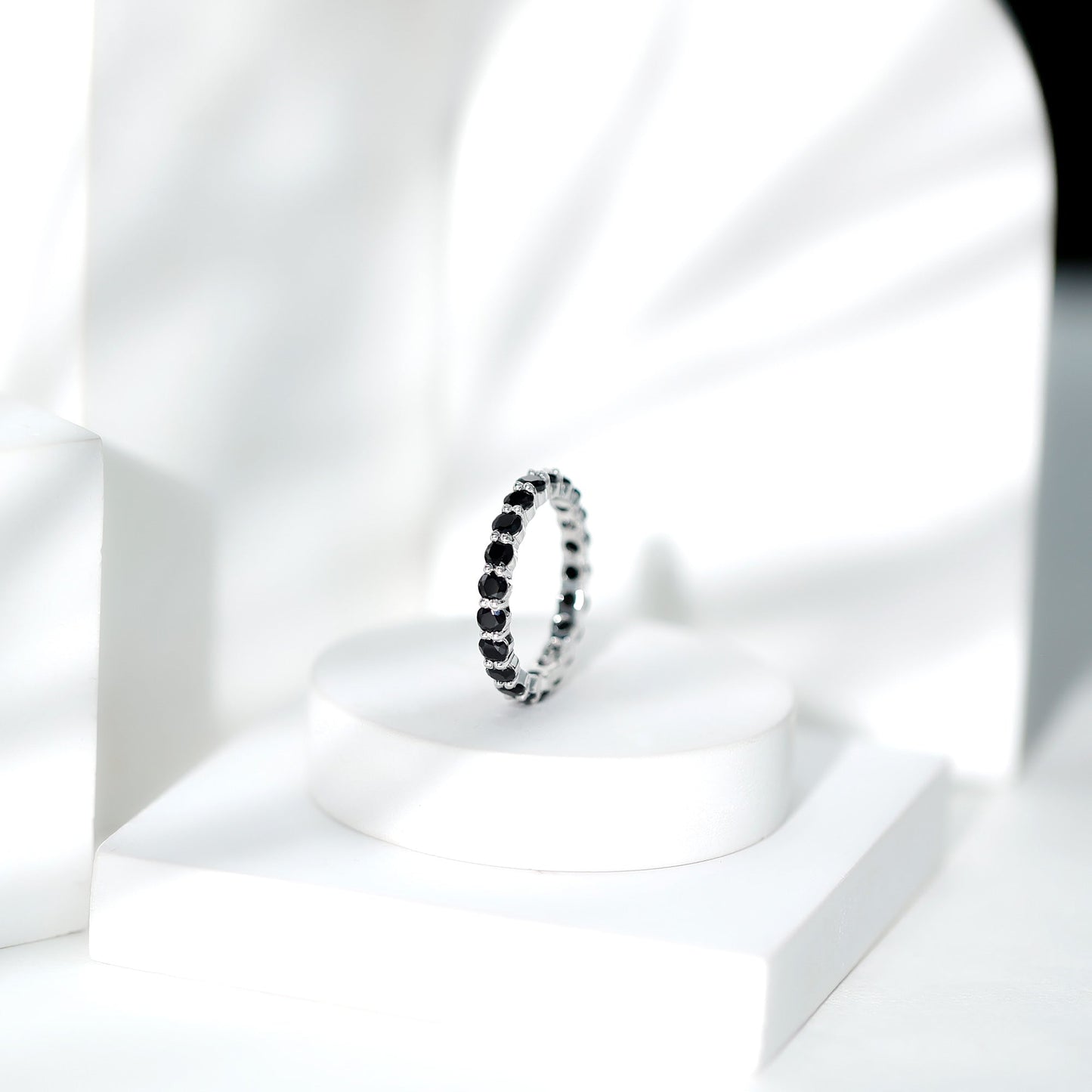 Certified Lab Grown Black Diamond Eternity Ring for Women