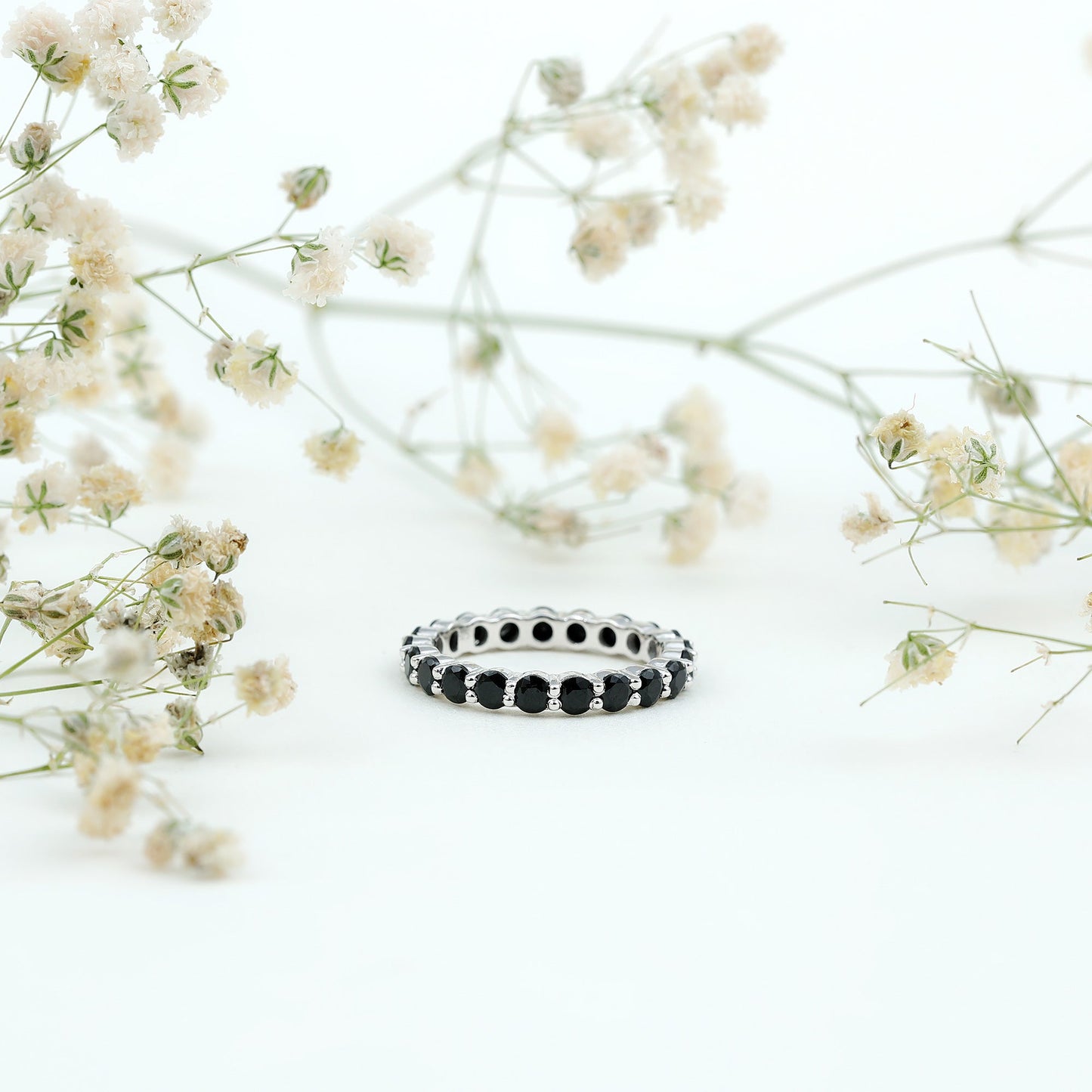 Certified Lab Grown Black Diamond Eternity Ring for Women