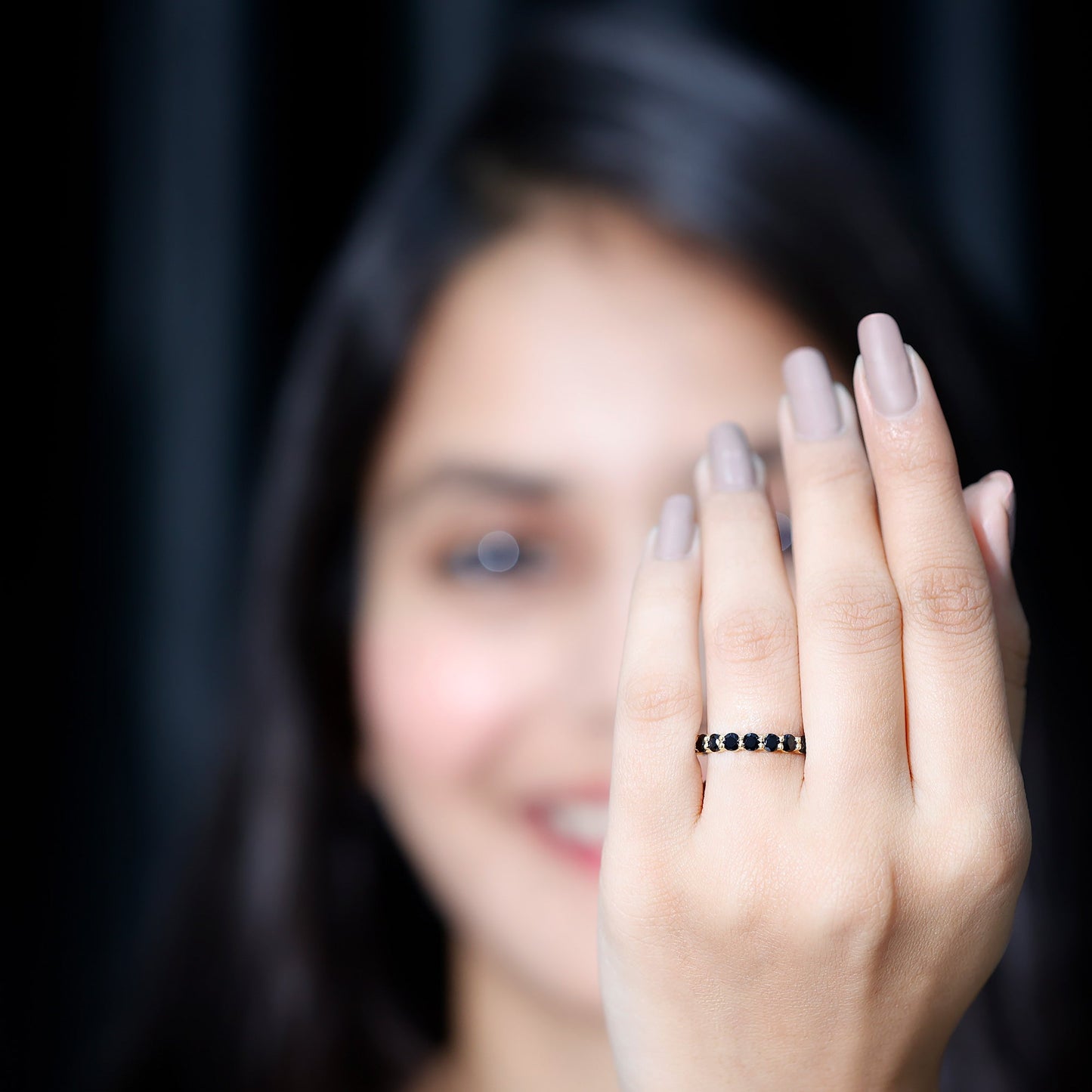 Certified Lab Grown Black Diamond Eternity Ring for Women