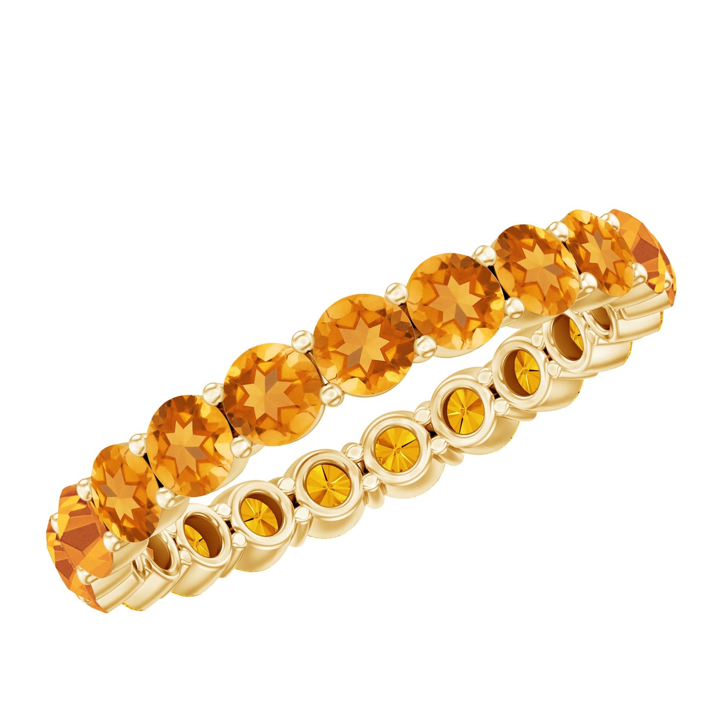Genuine Citrine Full Eternity Band for Women
