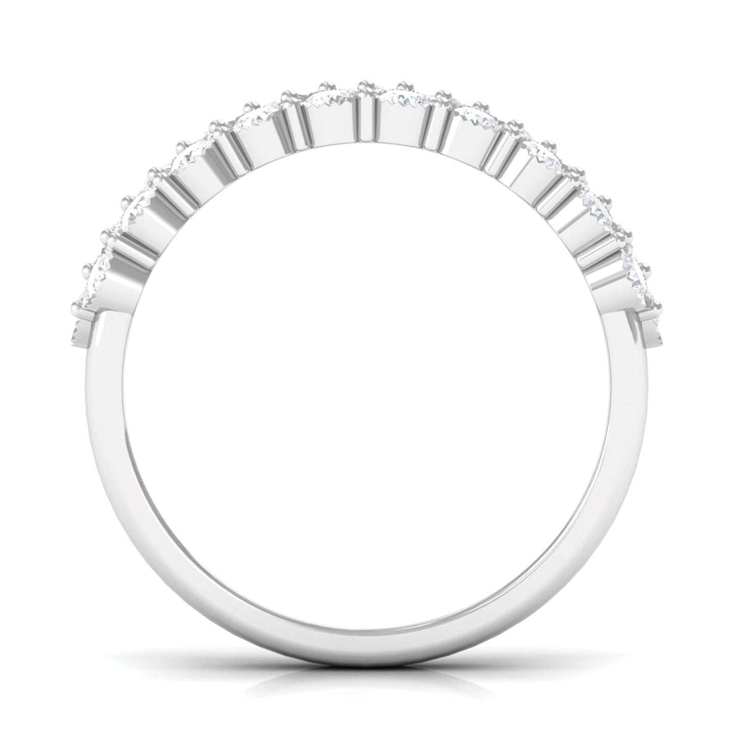 Diamond 3 Row Wide Wedding Band Ring
