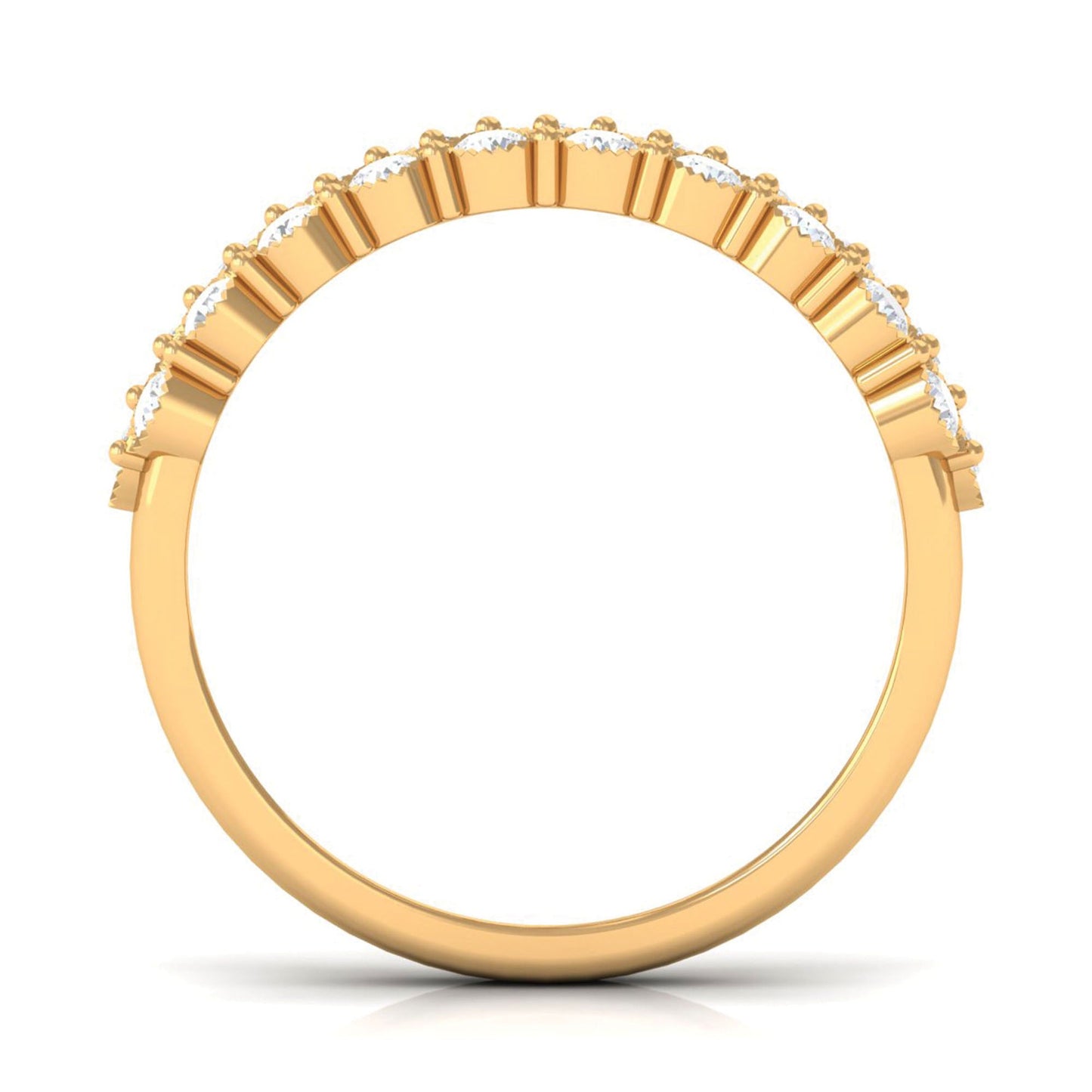Diamond 3 Row Wide Wedding Band Ring