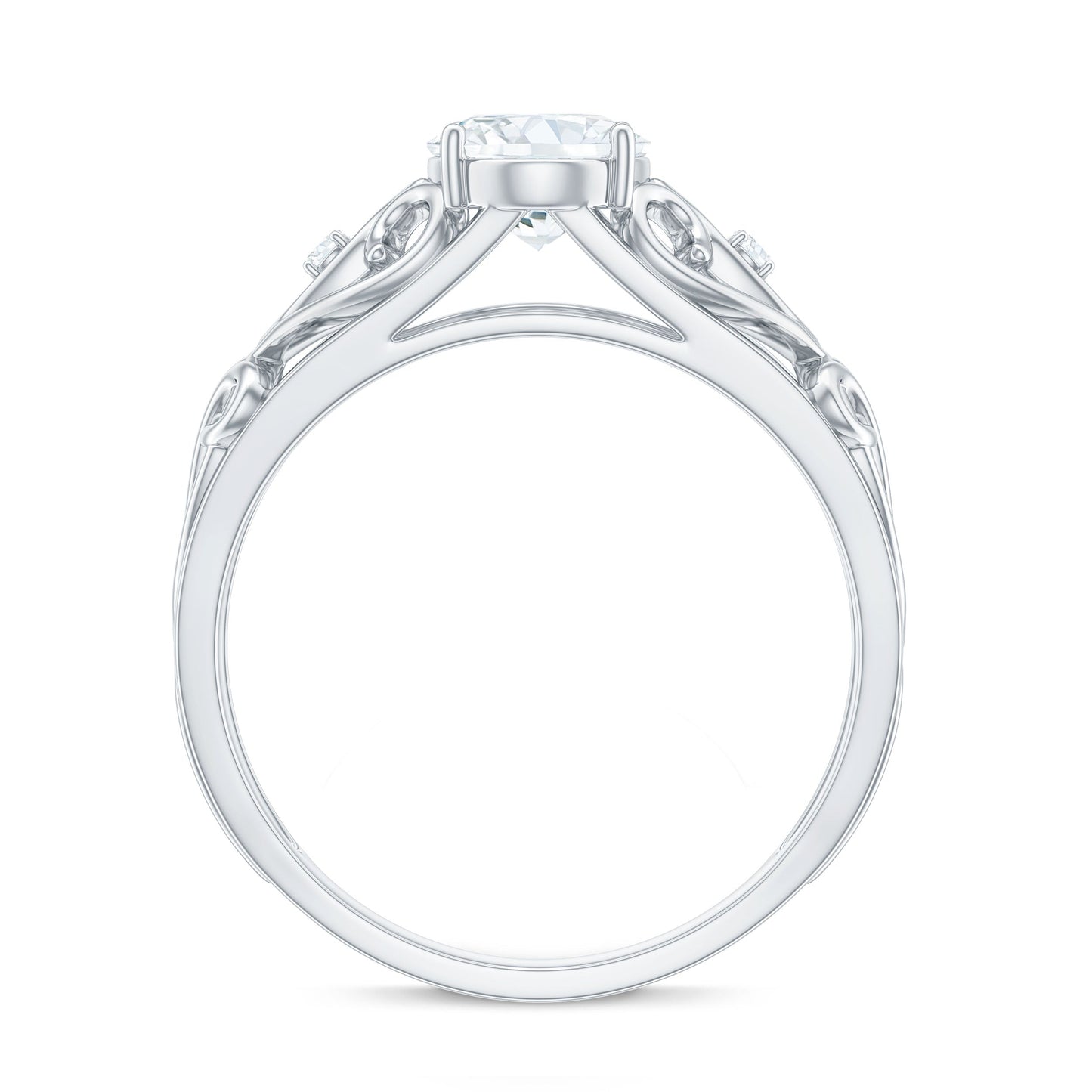 6X8 mm Oval Cut Vintage Inspired Moissanite Filigree Engagement Ring