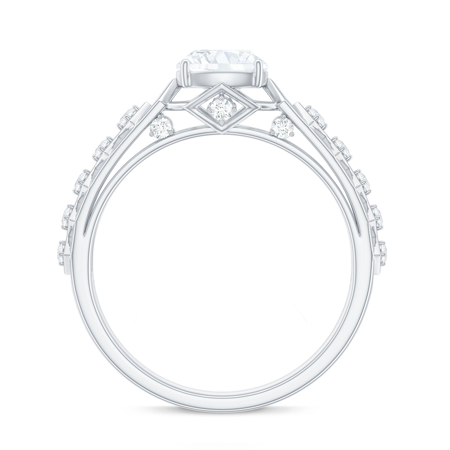 6mm Cushion Cut Certified Moissanite Solitaire Engagement Ring