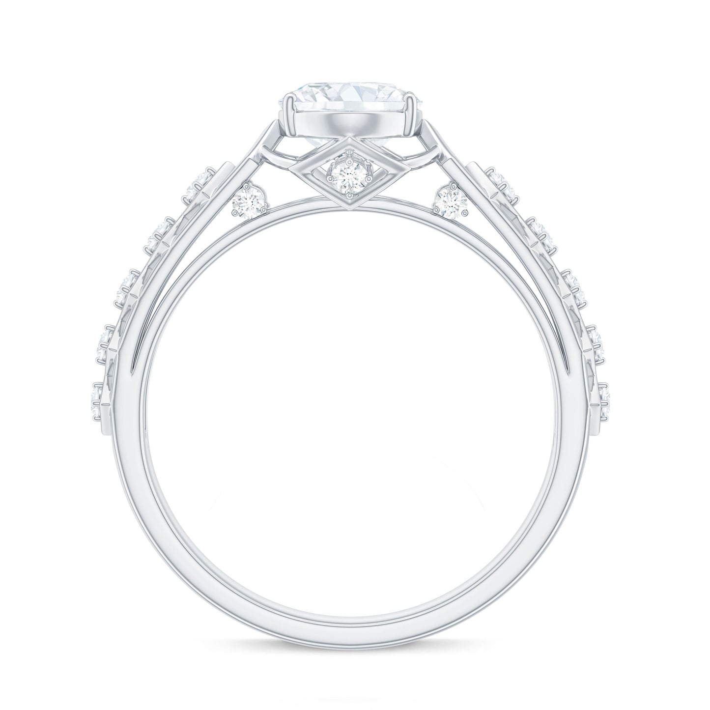 6x8mm Oval Cut Moissanite Solitaire Engagement Ring