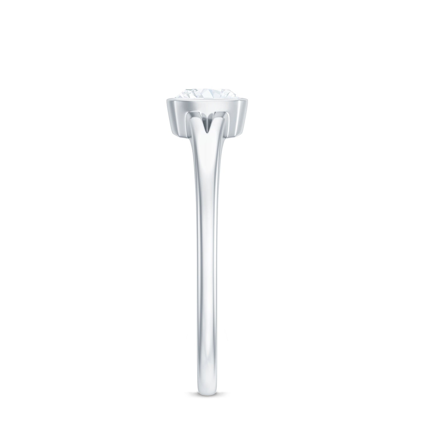 6mm Cushion Cut Moissanite Solitaire Split Shank Ring