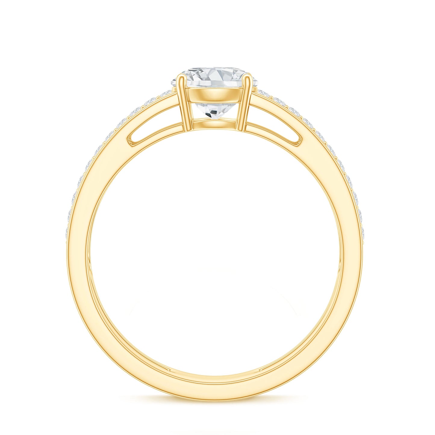6 mm Round Moissanite Double Band Engagement Ring