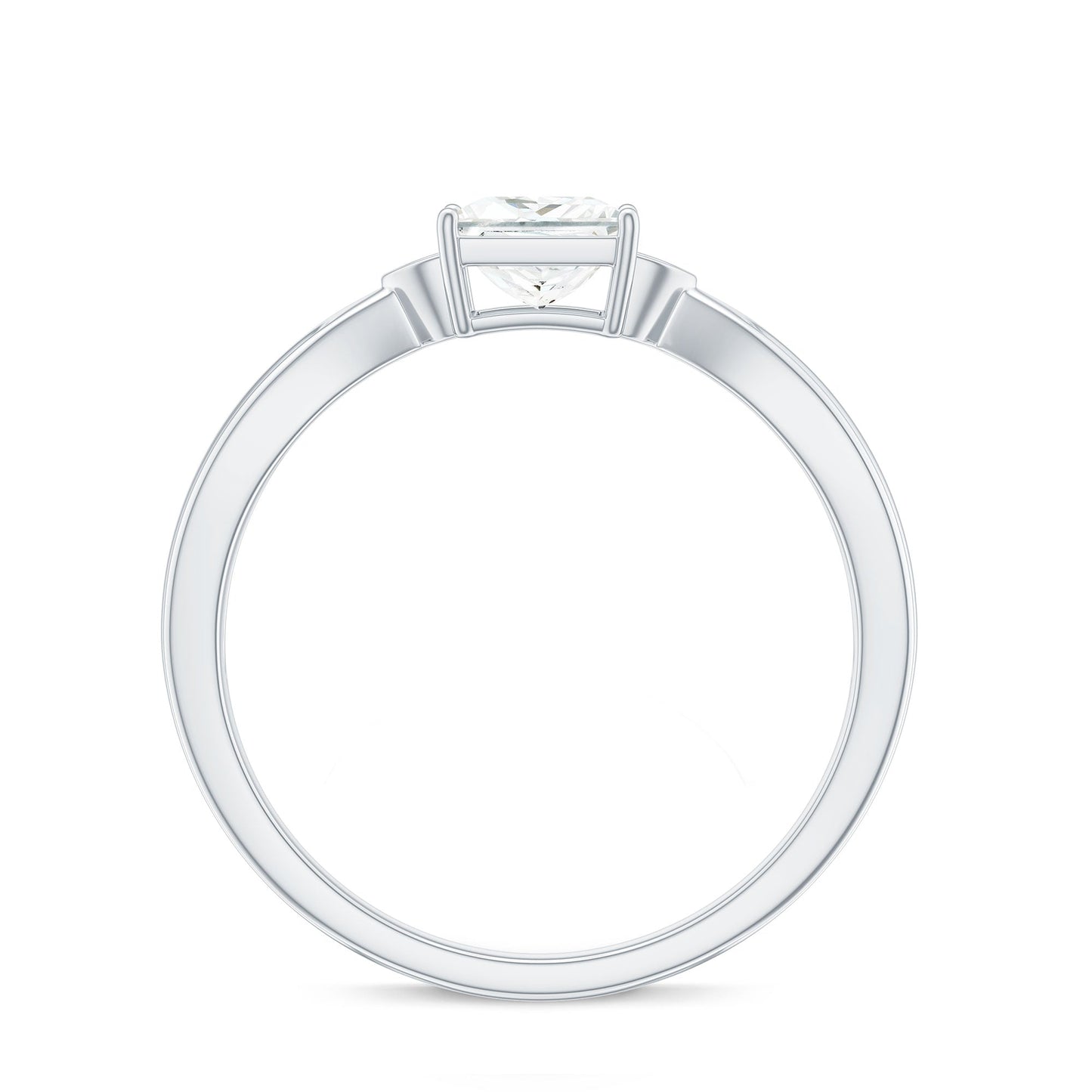 5MM Princess Cut Moissanite Solitaire Promise Ring for Her