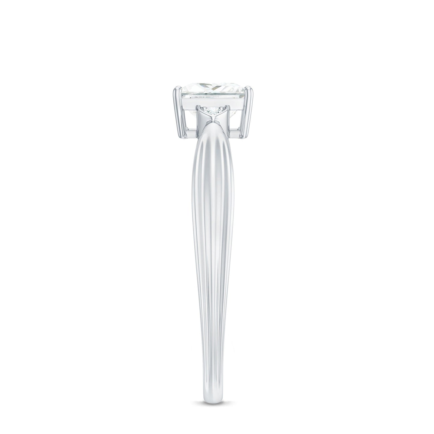 5MM Princess Cut Moissanite Solitaire Promise Ring for Her