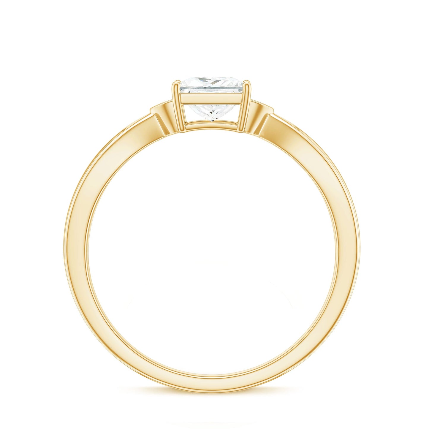 5MM Princess Cut Moissanite Solitaire Promise Ring for Her