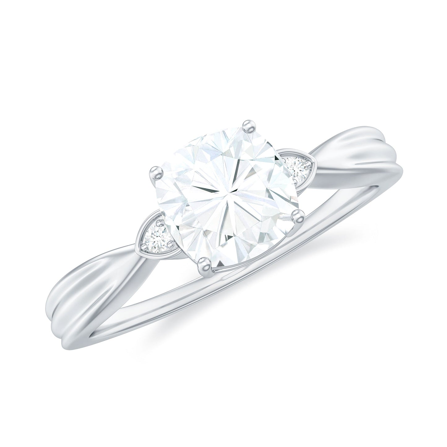 Brilliant Cut 6mm Moissanite Cushion Engagement Ring