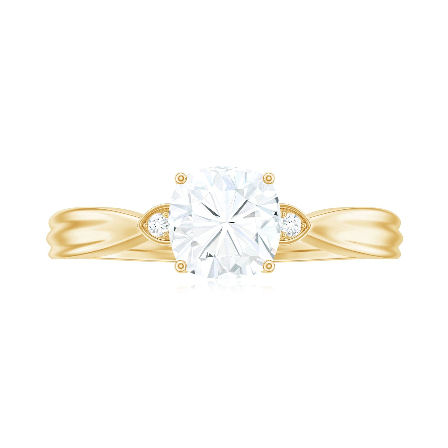 Brilliant Cut 6mm Moissanite Cushion Engagement Ring